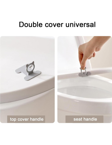 Elevador de Tapa de Inodoro Bltnever 4 Pcs Silicona Blanco Gris