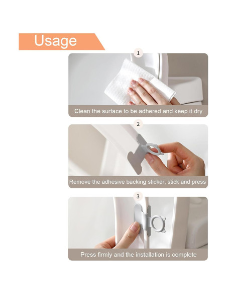 Elevador de Tapa de Inodoro Bltnever 4 Pcs Silicona Blanco Gris