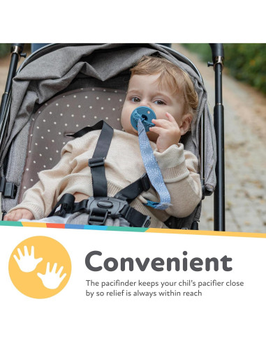 Clip para Chupete Nuby Pacifinder - Paquete de 2 - Diseño Dinosaurio