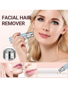 Removedor de Vello Facial Eléctrico YLYYCC 2 en 1 Azul 2