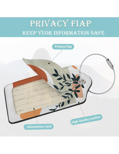 Etiquetas de Equipaje SKYDAWNY Boho Hojas de Sol 2 Piezas