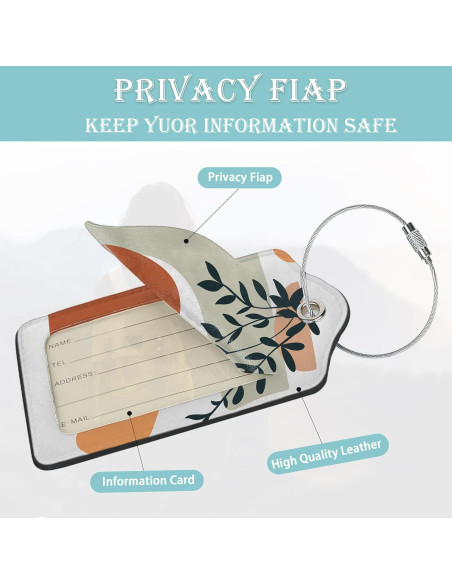 Etiquetas de Equipaje SKYDAWNY Boho Hojas de Sol 2 Piezas