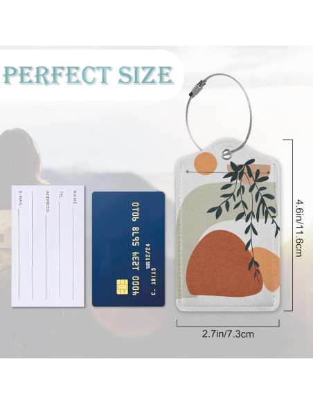 Etiquetas de Equipaje SKYDAWNY Boho Hojas de Sol 2 Piezas