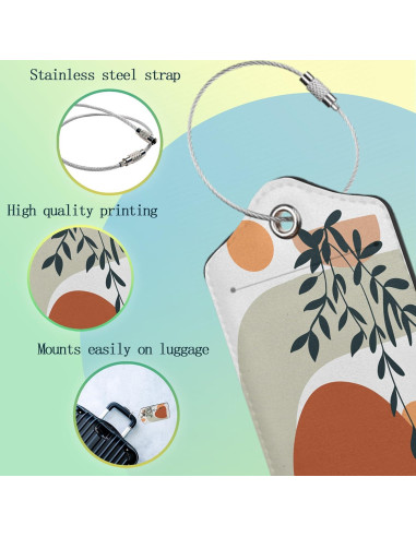 Etiquetas de Equipaje SKYDAWNY Boho Hojas de Sol 2 Piezas