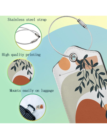 Etiquetas de Equipaje SKYDAWNY Boho Hojas de Sol 2 Piezas