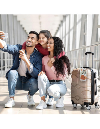 Etiquetas de Equipaje SKYDAWNY Boho Hojas de Sol 2 Piezas