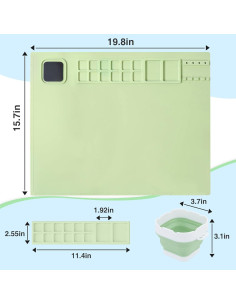 Alfombrilla de Pintura Silicona Aubeco Verde 50x40 cm Antideslizante 2