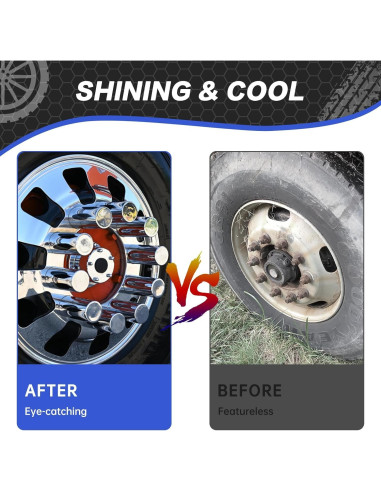 20 Piezas Cubiertas de Tuercas de Rueda Cromadas WAITTON 32/33mm