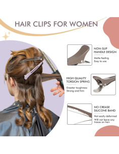 Clips para Cabello MEDOCA 12pcs 11.4cm Profesional Silicona 2