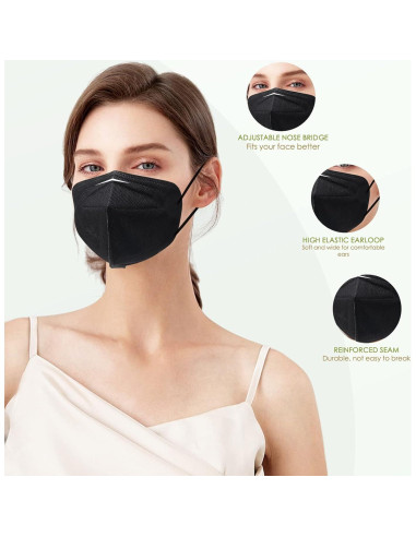 Mascarillas KN95 Wecolor 50 Unidades 5 Capas Transpirables