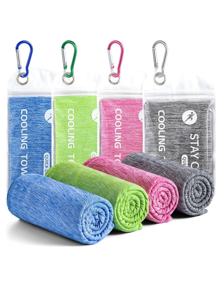 Toallas Enfriadoras Premillow - Paquete de 4 Microfibra 101.6x30.5cm