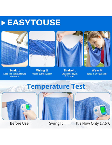 Toallas Enfriadoras Premillow - Paquete de 4 Microfibra 101.6x30.5cm