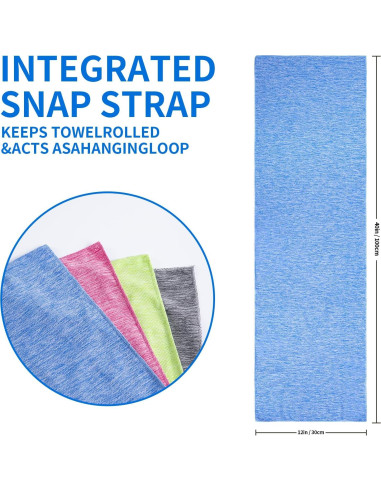 Toallas Enfriadoras Premillow - Paquete de 4 Microfibra 101.6x30.5cm