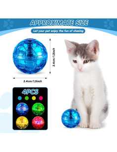 Pelotas Interactivas para Gatos Frienda - 4 Piezas LED Multicolor 2