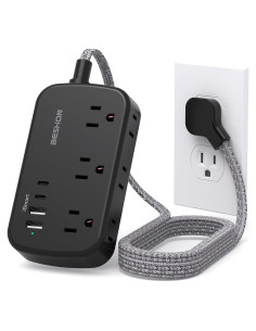 Regleta BESHON 5FT con 6 salidas y 4 puertos USB-C