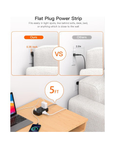 Regleta BESHON 5FT con 6 salidas y 4 puertos USB-C 2