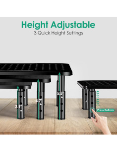 Soporte para Monitor Ajustable La Jaco DS01B Negro 3 Alturas 2