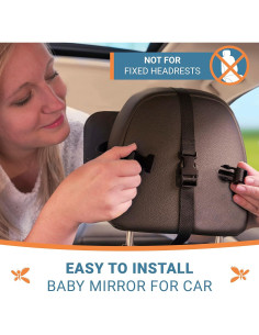 Espejo Convexo para Bebés Cozy Greens - Seguridad en Coche 29.21x19.05cm 2