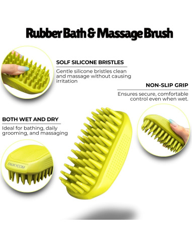 Set de Cuidado de Mascotas ENUKYCOM - Cepillo Autolimpiante y Baño