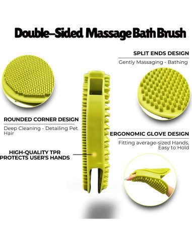 Set de Cuidado de Mascotas ENUKYCOM - Cepillo Autolimpiante y Baño