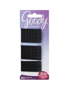 Pasadores de Pelo Goody SlideProof Negros 60 Unidades Paquete de 2 2