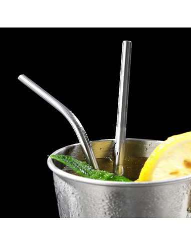 Juego de 25 Popotes de Acero Inoxidable OKGD 21.6 cm Reutilizables