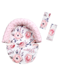 Reposacabezas para Silla de Auto Bebé Terciopelo Floral Rosa