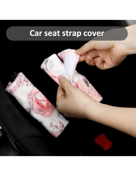 Reposacabezas para Silla de Auto Bebé Terciopelo Floral Rosa