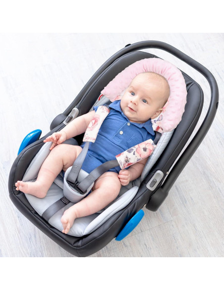 Reposacabezas para Silla de Auto Bebé Terciopelo Floral Rosa