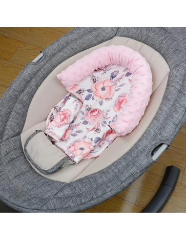 Reposacabezas para Silla de Auto Bebé Terciopelo Floral Rosa