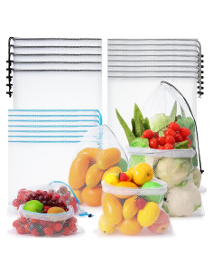 Bolsas de Malla Frienda 20 Pcs Reutilizables 3 Tamaños