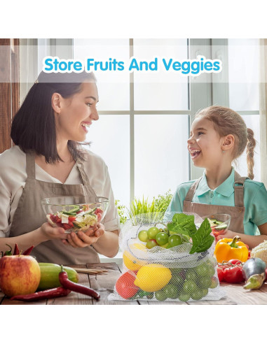 Bolsas de Malla Frienda 20 Pcs Reutilizables 3 Tamaños