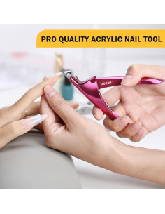 Cortador de Uñas Acrílicas BEZOX Profesional 11.9cm Rojo Rosa 2