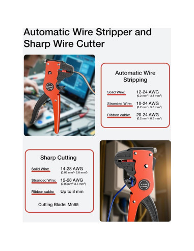 Destripador de Cables Automático VCELINK 2 en 1 Ajustable Negro