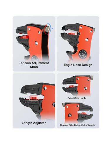 Destripador de Cables Automático VCELINK 2 en 1 Ajustable Negro