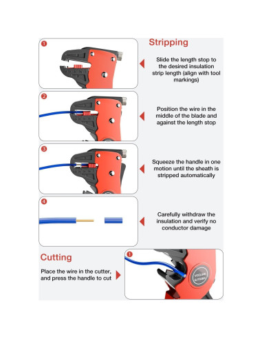 Destripador de Cables Automático VCELINK 2 en 1 Ajustable Negro