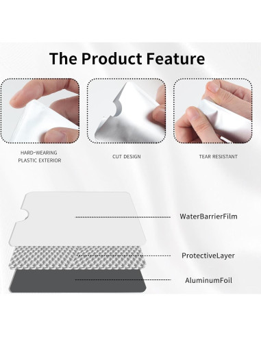 Fundas de Tarjeta de Crédito Owfeel RFID 15 Unidades Plata