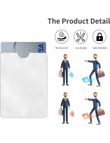 Fundas de Tarjeta de Crédito Owfeel RFID 15 Unidades Plata