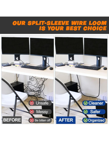 Manga Trenzada Dividida SKNONO 12 pies 1.27 cm para Cables