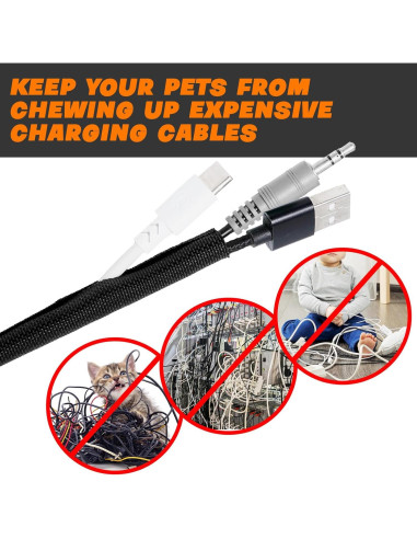 Manga Trenzada Dividida SKNONO 12 pies 1.27 cm para Cables