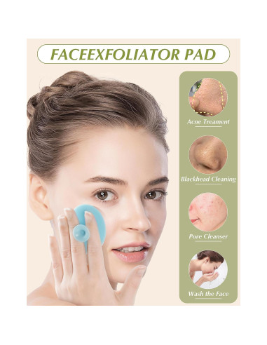 Exfoliador Facial de Silicona MoHern - 8 Piezas para Piel Limpia