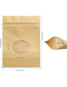 Bolsas de Papel Kraft Reutilizables SumDirect 14x19 cm - 50 Pcs 2