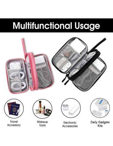 Bolsa Organizadora Electrónica Tildaks Negra 3 Compartimentos