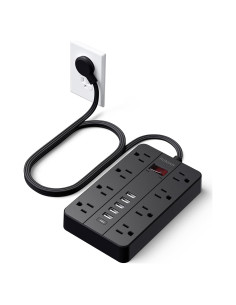 Regleta de Alimentación HUNIAN 1.5m con 8 Salidas y 6 USB