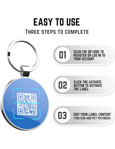 Etiqueta de Identificación para Perro KEKID con Código QR Personalizado