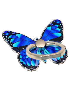 Soporte para Anillo de Teléfono Kinizuxi Mariposa Azul 360