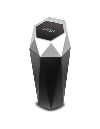 Bote de Basura Compacto DNA Motoring Negro Plata 0.5L