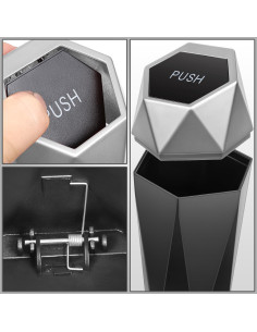 Bote de Basura Compacto DNA Motoring Negro Plata 0.5L 2