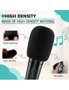 20 Cubiertas de Micrófono Espuma Bonsicoky - Negro 2