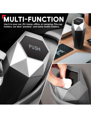 Bote de Basura Compacto DNA Motoring Negro Plata 0.5L